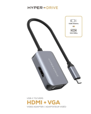 Cổng chuyển HYPERDRIVE HDMI/VGA 4K 2 IN 1