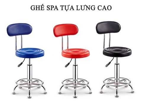 Ghế xoay spa nệm tròn có tựa lưng - Mã : 010B