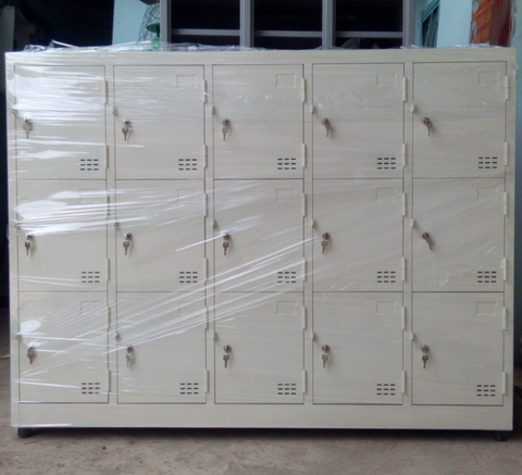 TỦ LOCKER THẤP 15 NGĂN DÙNG CHO TRƯỜNG TIỂU HỌC : 15C3K