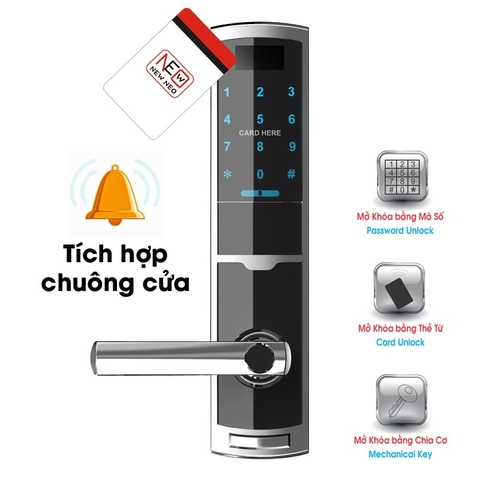 Khóa Cửa Điện Tử Thông Minh Đức Tích Hợp Chuông Cửa TDT 1330 NEWNEO