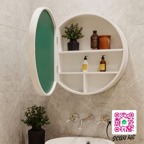 Tủ gương tròn treo tường phòng tắm SMHome NT05