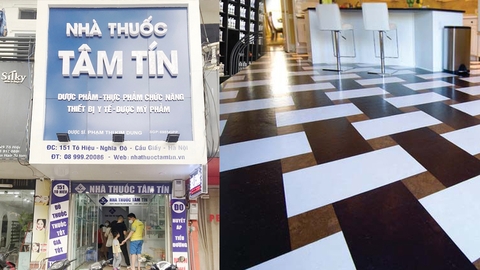 Công trình gạch ốp lát và thiết bị vệ sinh cho cửa hàng thuốc