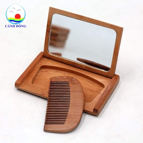 Quà tặng Việt Nam bộ gương lược gỗ - Nhận in và khắc logo, chữ, hình ảnh theo yêu cầu tặng thầy cô, đối tác, bạn bè lưu niệm