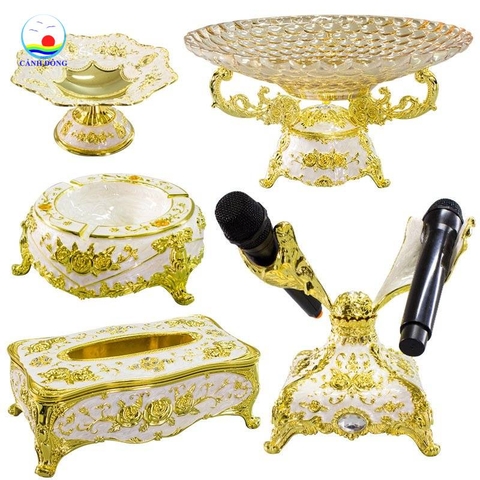 Đĩa chân cao trang trí nội thất hoàng gia sang trọng, đựng kẹo, bánh, mỹ phẩm size nhỏ vừa