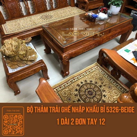 Thảm trải ghế sofa gỗ nhập khẩu Bỉ đặt theo kích thước ghế tay 12