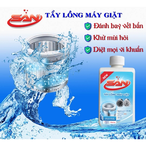 Bột Tẩy Vệ Sinh Lồng Máy Giặt Chính Hãng SAN Diệt Khuẩn Hiệu Quả (1 Lọ 300g)