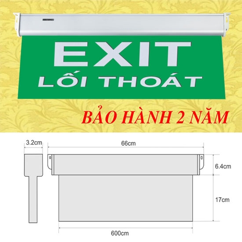 KT670NX - Đèn thoát hiểm 2 mặt nền xanh KT670NX