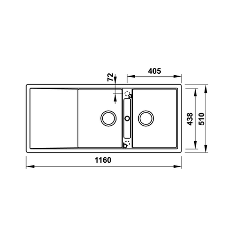 570.33.530 - Chậu Rửa Chén Đá HS20-GKD2S80 Hafele