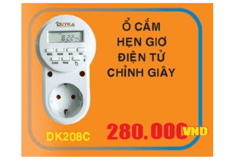 DK208C - Ổ cắm hẹn giờ điện tử chỉnh giây Duy Ka