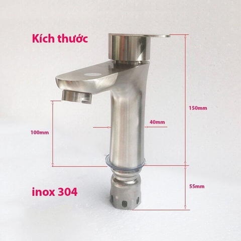 Vòi lavabo nóng lạnh inox SUS 304 Aspavn L3046