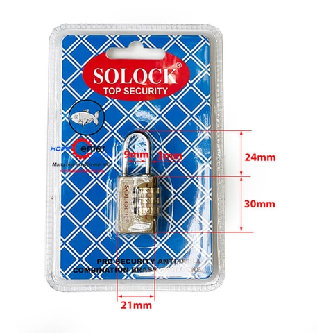 Khóa số thau 3 số cài đặt Solock 21mm