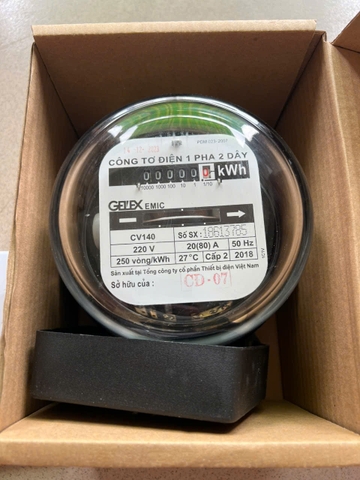 Đồng hồ điện 1 pha 20(80)A Emic - Có kiểm định