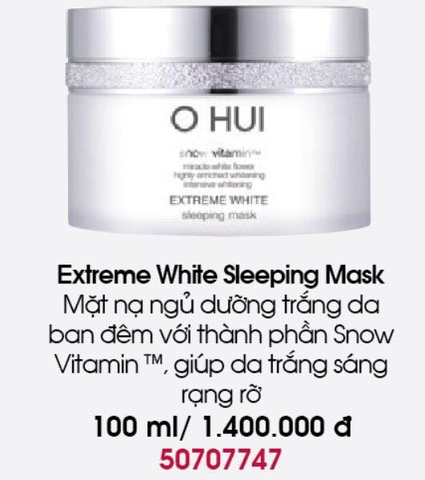 Mặt nạ ngủ trắng da Ohui Extreme White Sleeping Mask