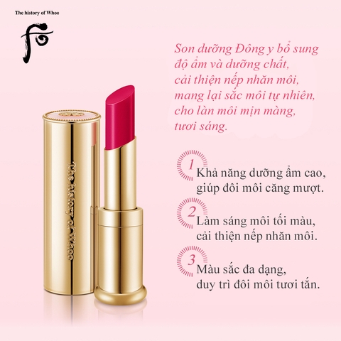 Son dưỡng Whoo Đông Y Glow Lip Balm Chống Nắng SPF10