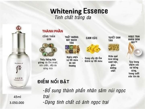 Tinh chất trắng da whoo Whitening Essence Đông Y