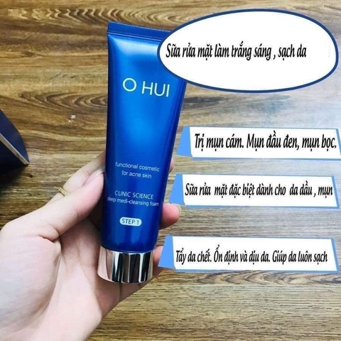 Set sữa rửa mặt trị mụn Ohui Clinic Science Deep Medi - Cleansing Foam