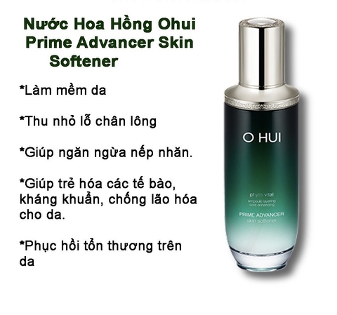 Nước hoa hồng Ohui xanh Prime Advancer Skin Softener 150ml ( Hàng tách set không hộp)