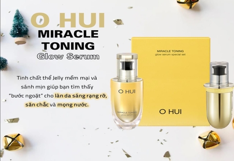 Set Tinh Chất Dưỡng Sáng Căng Mướt Ohui Miracle Toning Glow Serum 50ml + 50ml