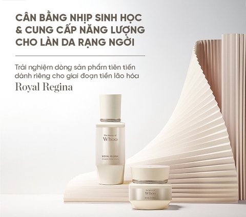 Bộ Kem Dưỡng và Tinh Chất Chống Lão Hóa Sớm Whoo Royal Regina 2PCS Set