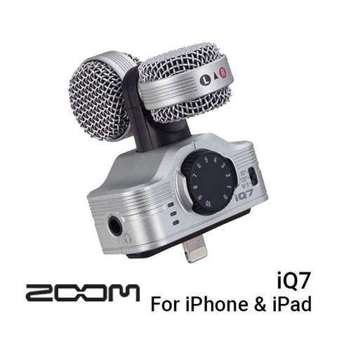 Micro thu âm iQ7 Zoom đa hướng dùng cho smartphone iPhone iPad Lightning