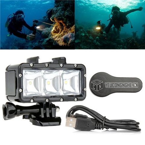 Đèn LED chống nước, lặn biển cho Gopro kèm pin sạc GL-30