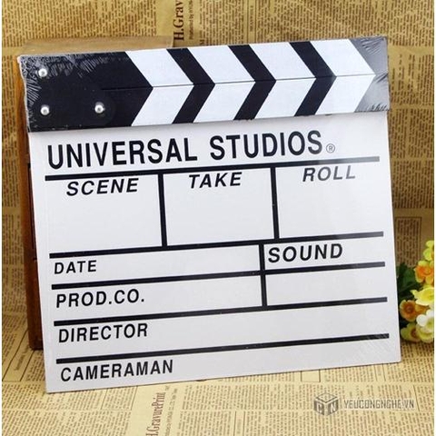 Clapboard gỗ màu trắng 30x27cm hỗ trợ quay phim CB-3027