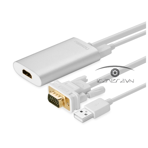 Cáp chuyển VGA to HDMI tích hợp Audio Ugreen 40263 chính hãng