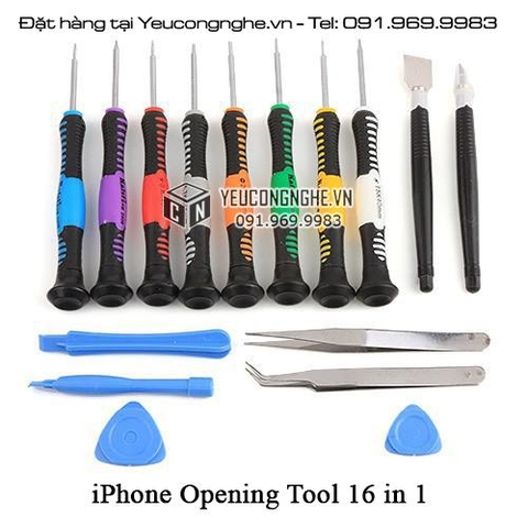 Bộ dụng cụ mở và sửa chữa iPhone chất lượng tốt 16 trong 1 hãng Kaisi