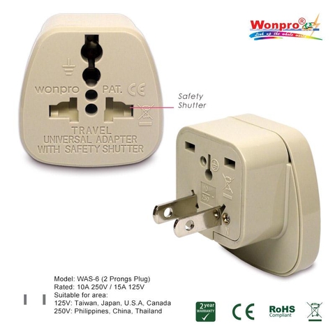 Ổ cắm điện du lịch Wonpro WA-6