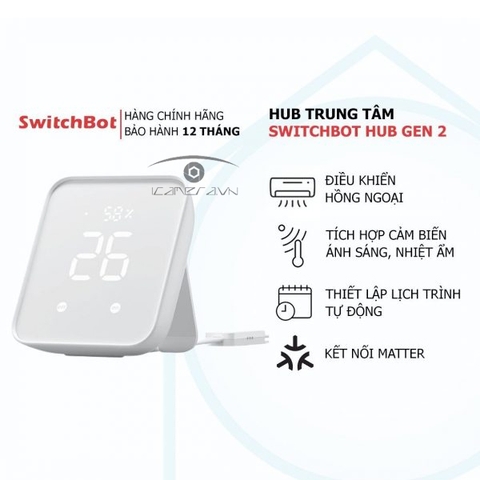 Bộ trung tâm SwitchBot Hub Gen 2 hỗ trợ Matter HomeKit