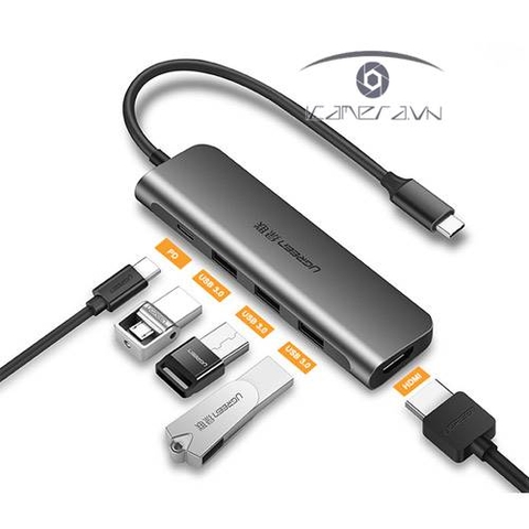 Cáp USB Type C to HDMI, Hub USB 3.0 cao cấp Ugreen 50209