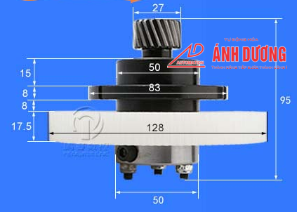 bộ hộp số bánh răng nhựa răng 1.25M