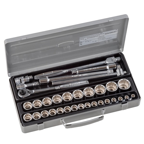 Hộp đầu khẩu và cần vặn TONE 33 chi tiết 1/2" 170M