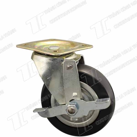 Bánh xe đẩy LK120 cao su Khóa (120mm)