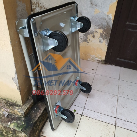 Xe đẩy hàng 4 bánh 300kg sàn thép FactDept FD300