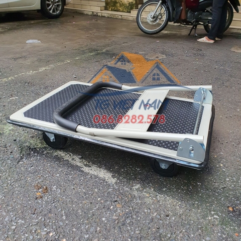 Xe đẩy hàng 4 bánh 300kg sàn thép FactDept FD300