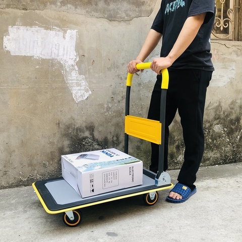 Xe đẩy hàng 4 bánh sàn thép Ninda NV-150