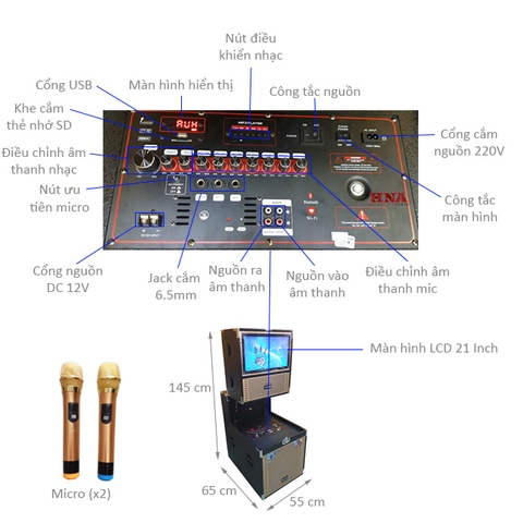 Loa Kéo Cắm Thẻ Nhớ Có Màn Hình