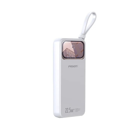 Pin dự phòng PISEN QUICK Strict Selectrion-Belt 10000mAh 22.5W tích hợp dây sạc - LS-DY107