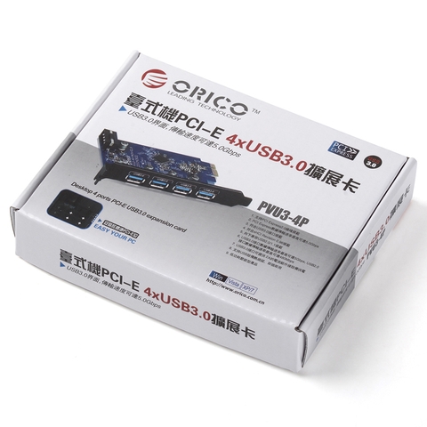 Card chuyển đổi PCI-Express 4 Port USB 3.0 cho máy tính bàn ORICO PVU3-4P