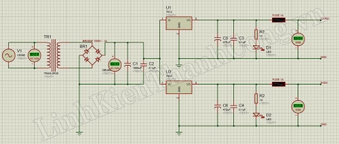 Hướng dẫn thiết kế mạch nguồn đầu ra 12VDC - 1A và  5VDC - 1A