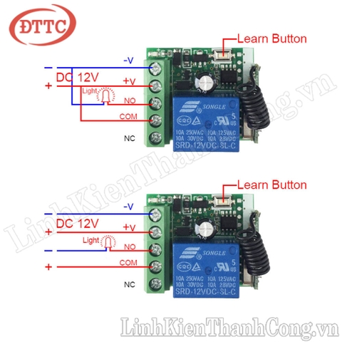 Giới thiệu và HDSD bộ điều khiển từ xa RF tần số 433mhz!!! 1 kênh, 2 kênh, 4 kênh và nhiều kênh!!!