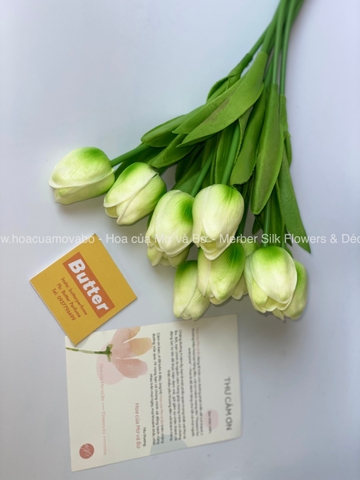 Hoa tulip lá thẳng giả PU cao cấp