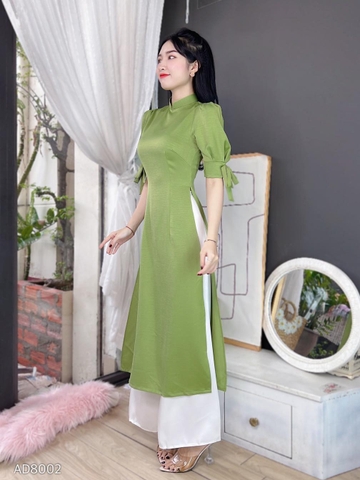 Áo Dài Tay Bồng Nơ 2cm AD8002