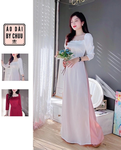 Áo Dài Lư Lưới Cúc Bọc AD8027