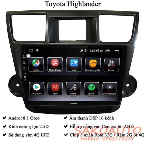 màn hình cogamichi c900 highlander