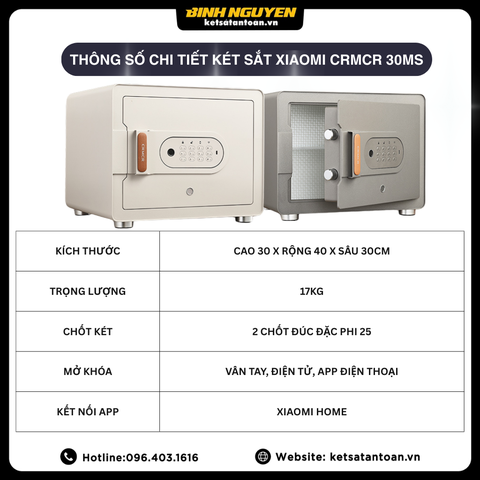 Thông số chi tiết két sắt Xiaomi CRMCR 30MS