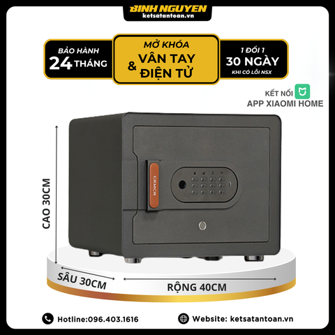 Két sắt Xiaomi CRMCR 30MS xám với chất liệu thép nguyên tấm