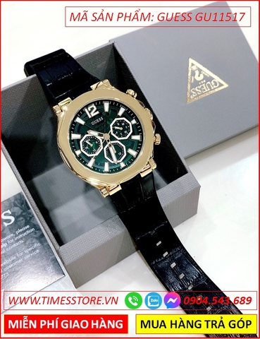 Đồng Hồ Nam Guess Edge Mặt Xanh Lá Dây Da