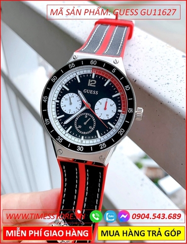 Đồng Hồ Nam Guess Sport Multifunction Mặt Chronograph Dây Silicone Đỏ